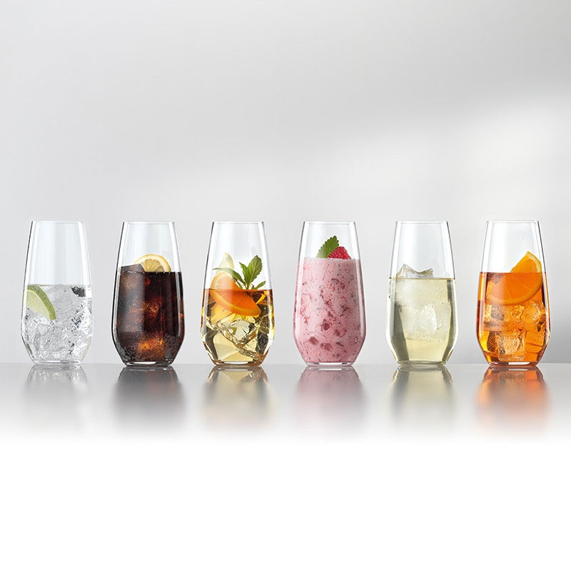 Authentis Casual Set of 6 Summer Drinks Glasses, 550ml, Clear-0