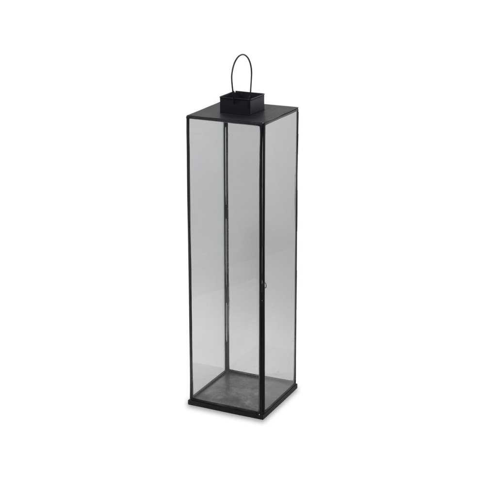 Sia Lantern, H76.5cm, Antique Black/Clear-2