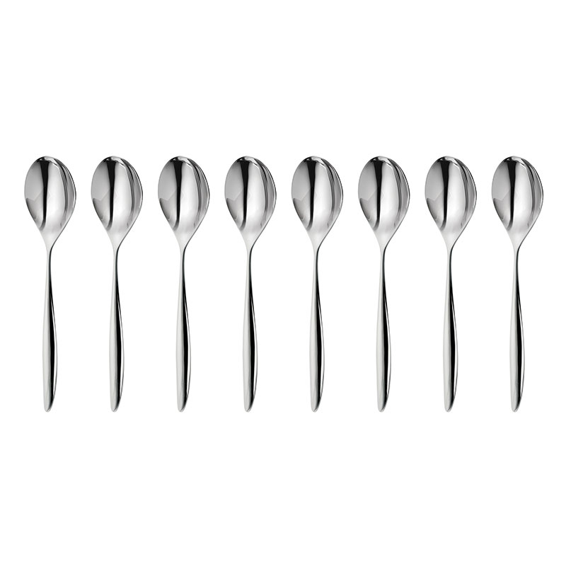 Hidcote Set of 8 Coffee Spoons, L10cm, Stainless Steel-0