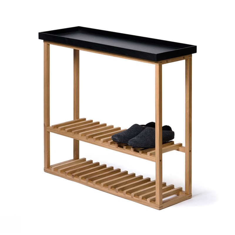 Hello Storage table, H74.4 x W81 x D28cm, Black/Oak-1