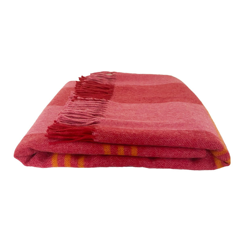 The Marlow Merino Lambswool Throw, 185cm x 140cm , Red-0