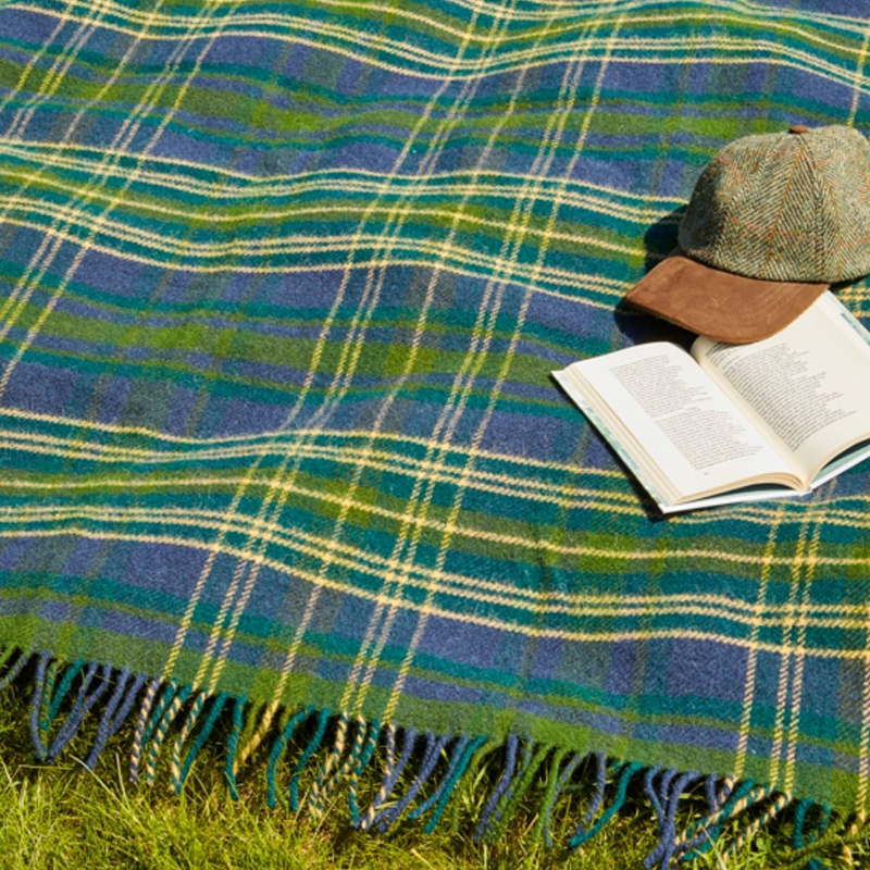 Tartan Polo Picnic Rug, 145 x 183cm, Forest-1