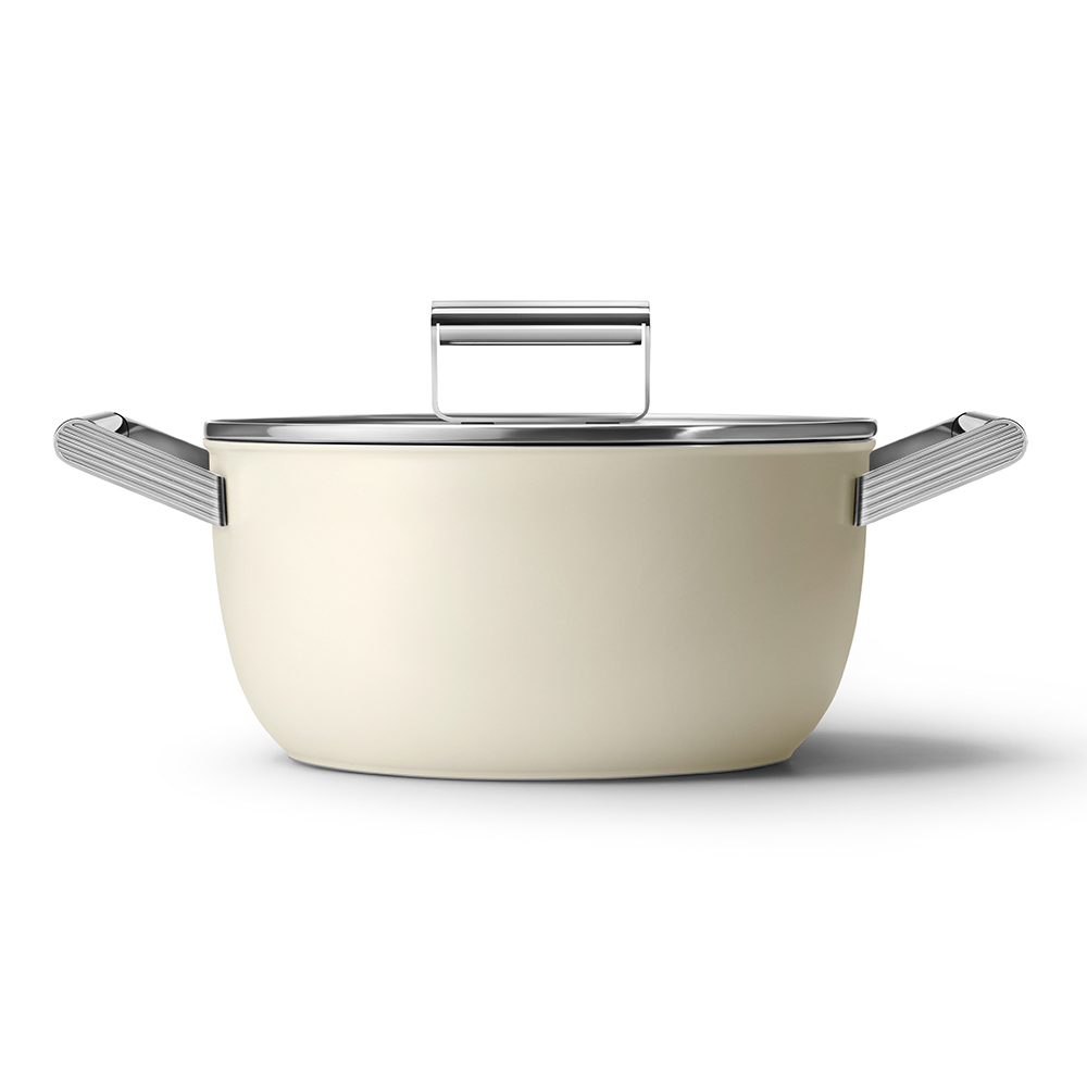 Retro 50's Style Non-Stick Casserole Dish, 26cm, Cream-4