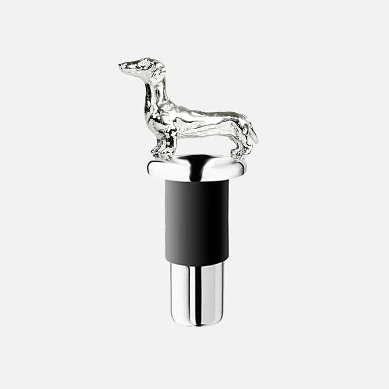 Dachshund Silver Plated Bottle Stopper, 8 x 5cm, Silver-0