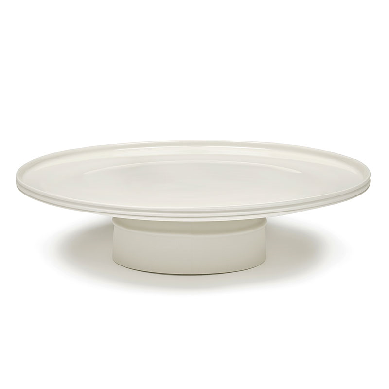 Dune Cake Stand, D33cm, Alabaster-0