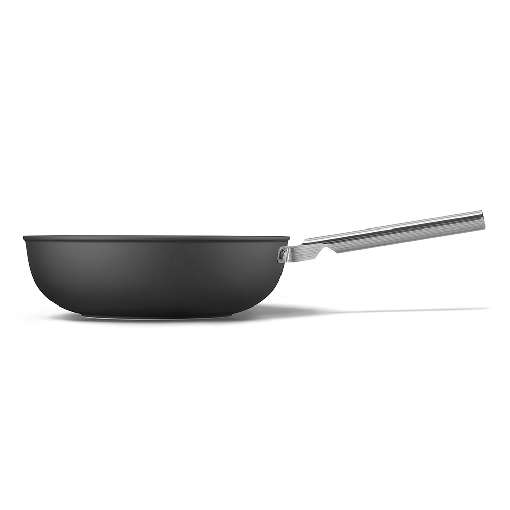 Retro 50's Style Non-Stick Wok, 30cm, Black-1