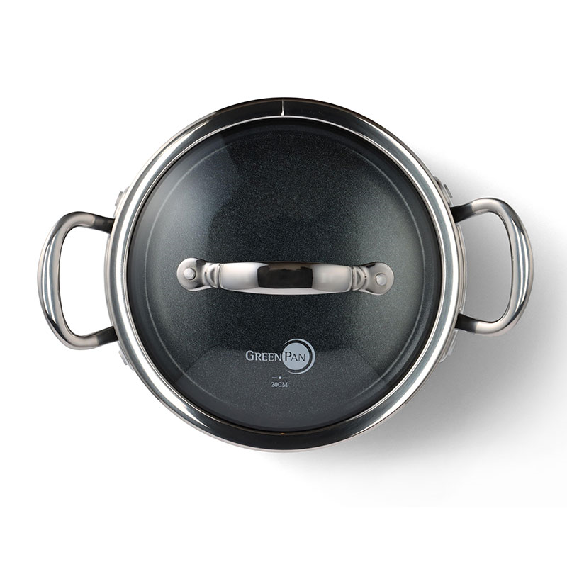 Barcelona Pro Non-Stick Casserole with Lid, 24, Black-5