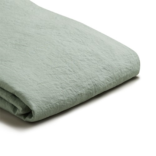 Sage Green Linen Duvet Cover, King-1