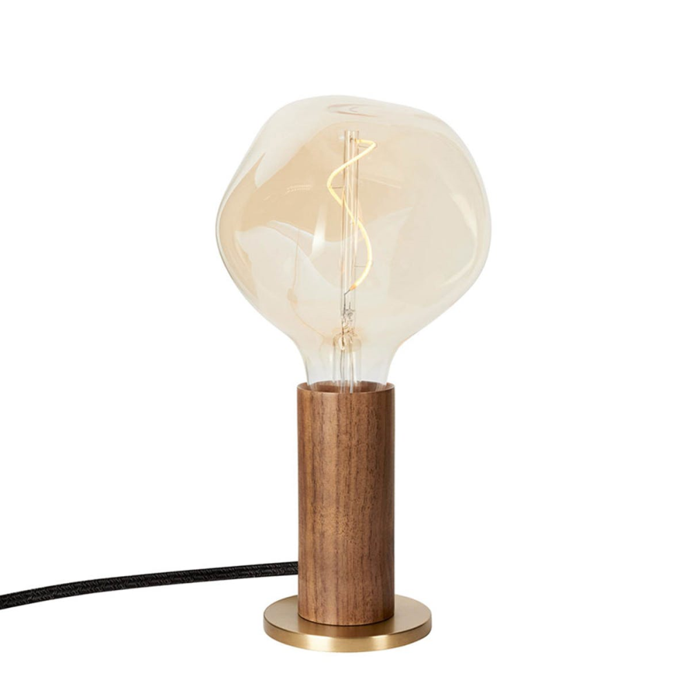 Knuckle Pendant Table lamp with voronoi bulb, H30 x D13cm, Walnut & Brass-1