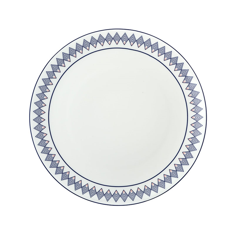 Gatsby Dinner Plate, D28cm, Blue & Blush Pink-0