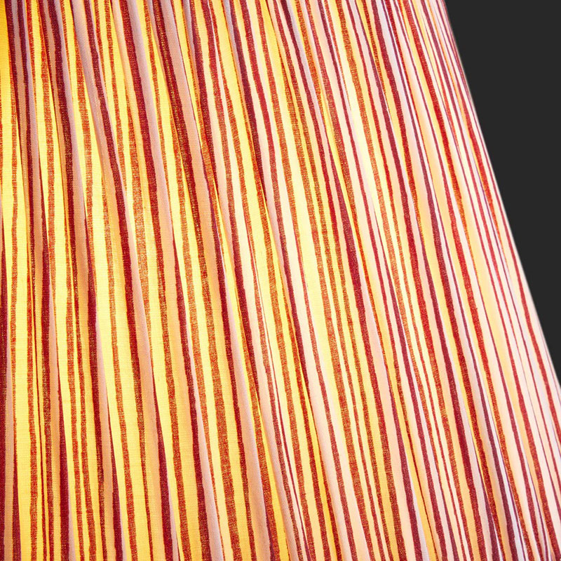 Straight empire Shade, 45cm, ruby candy stripe block printed cotton-4