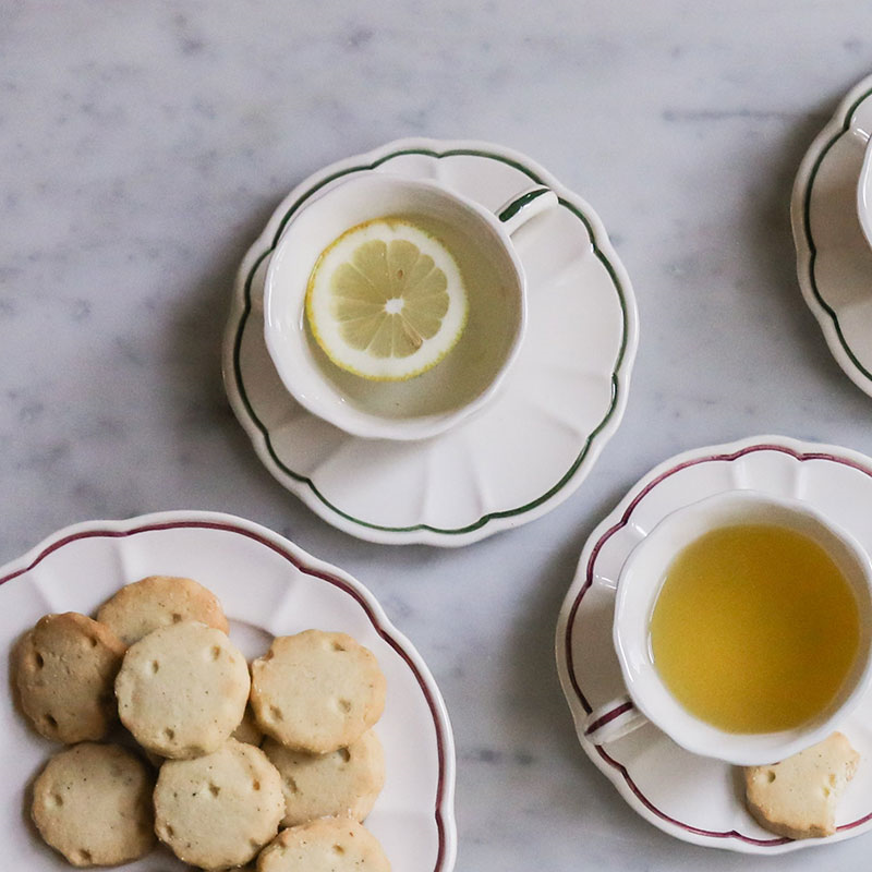 Romilly Set of 2 Teacups & Saucers, 260ml, Green-2