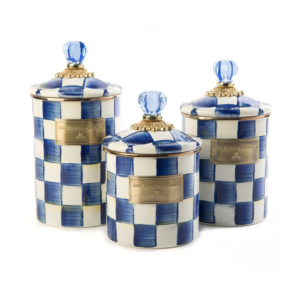 Royal Check Canister, 1.8L, Blue & White-2