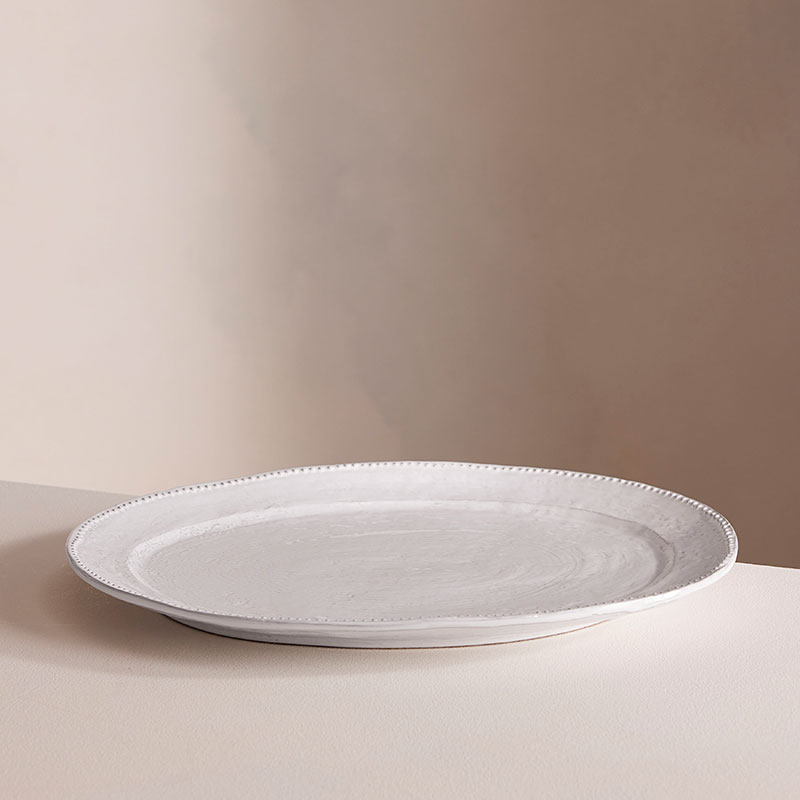 Hillcrest Oval Serving Platter D37cm, White-1