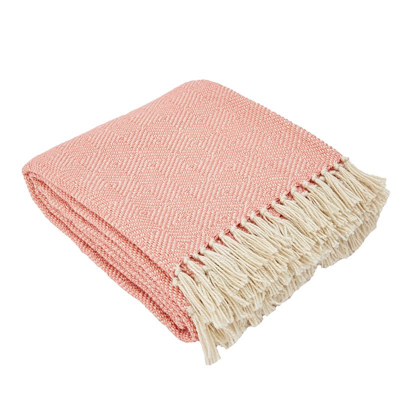 Diamond Blanket, 250cm x 130cm, Coral-1