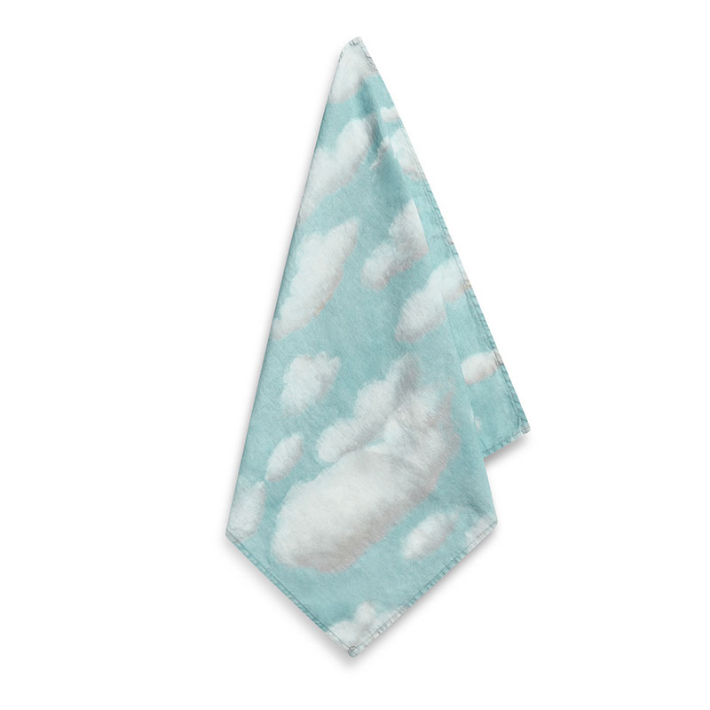 'Nuages' Linen Napkin, 50cm x 50cm, Blue-2