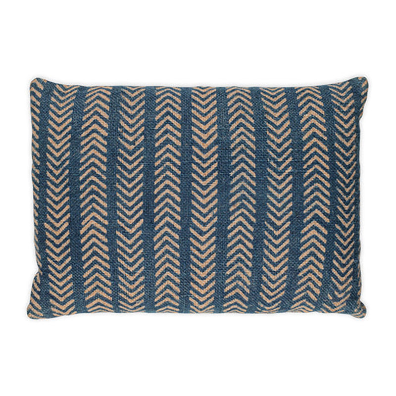 Yashmi Cushion Cover, 40 x 60cm, Natural & Dark Blue-1