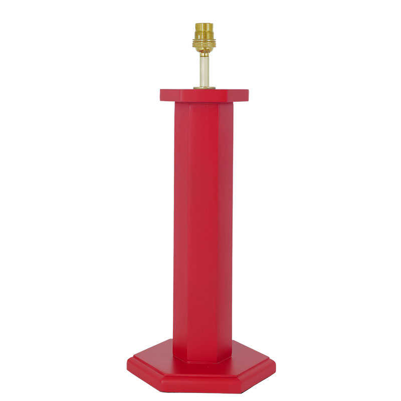 Hexagon Table Lamp Base, H47cm, August Red-3