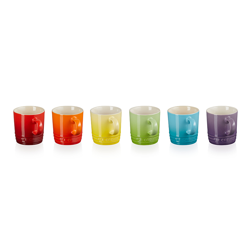 Stoneware Set of 6 mugs, 350ml, Rainbow-0