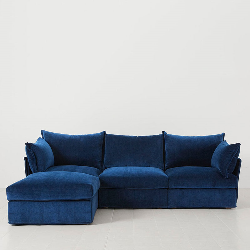 Model 06 3 Seater Sofa With Chaise, Navy-0