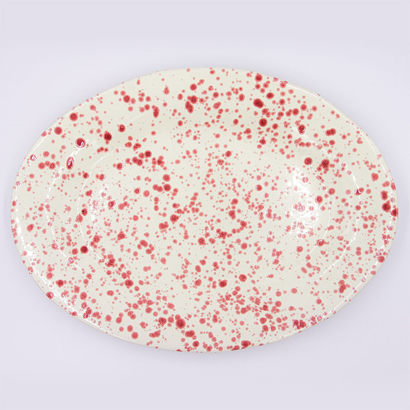 Splatter Serving Platter, 44cm, Cranberry-2