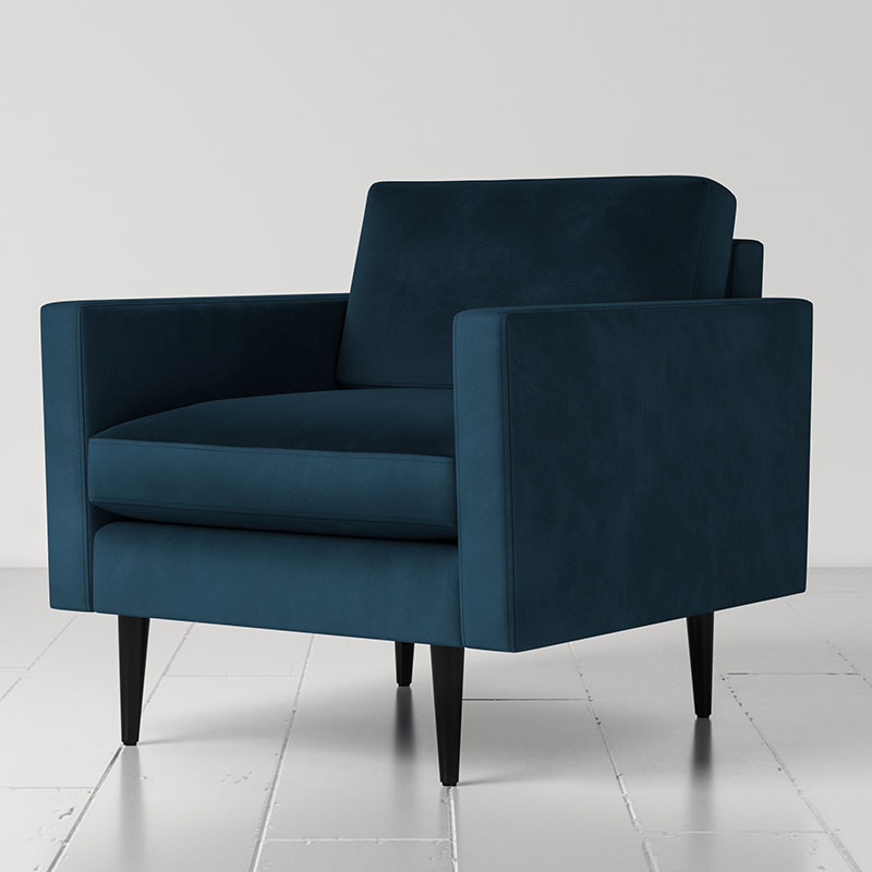 Model 01 Velvet Armchair, Teal-3