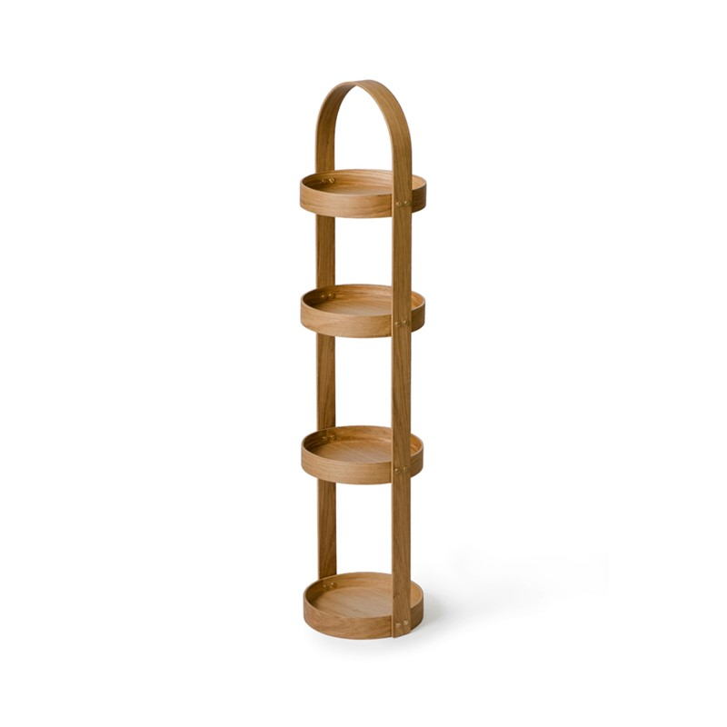 Mezza 4 tier round caddy, H86 x W20.4 x D19.4cm, Oak-2