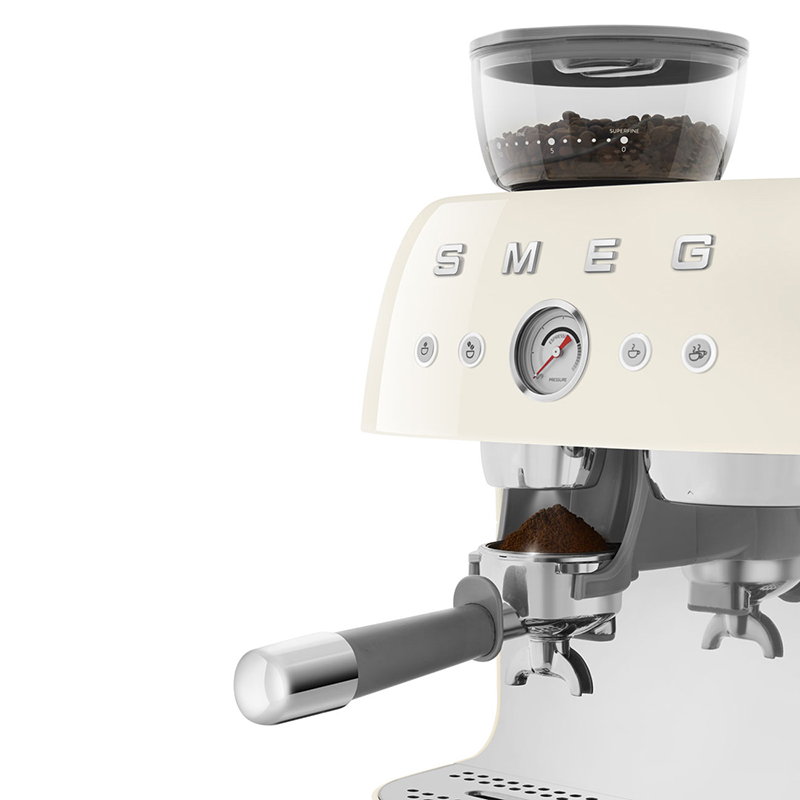 Espresso Coffee Machine with Grinder, Cream-3