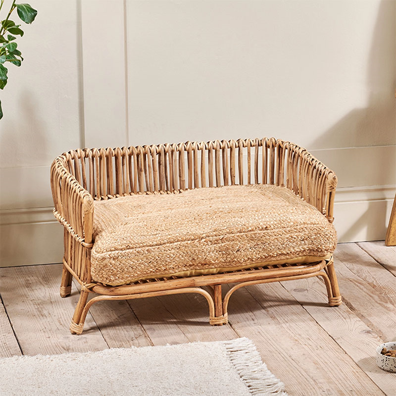 Tanvyk Rattan Pet Bed, 40 x 69cm, Natural-2