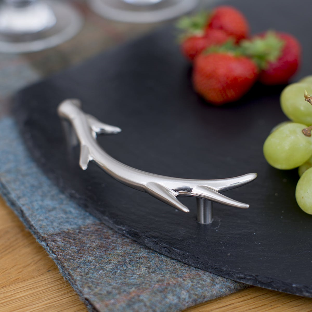 Antler Handles Serving tray, 50 x 25cm, Slate And Stainless Steel-1