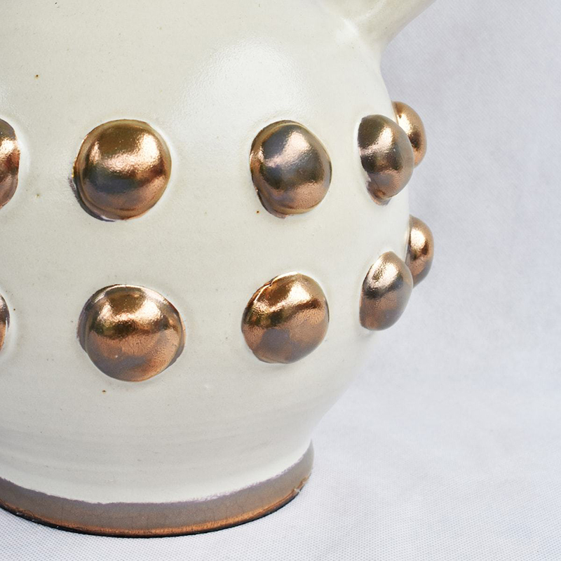 Carnival Collection Zebedee Hand Thrown Ceramic Table Lamp Base Only, Bronze Lustre-2