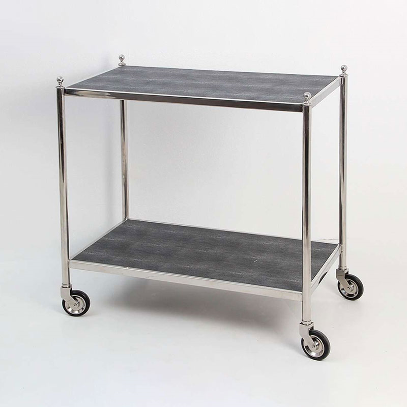 Cliveden Drinks Trolley, Charcoal Shagreen-3