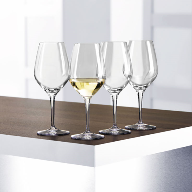 Authentis Set of 4 White Wine Glasses, 420ml, Clear-0