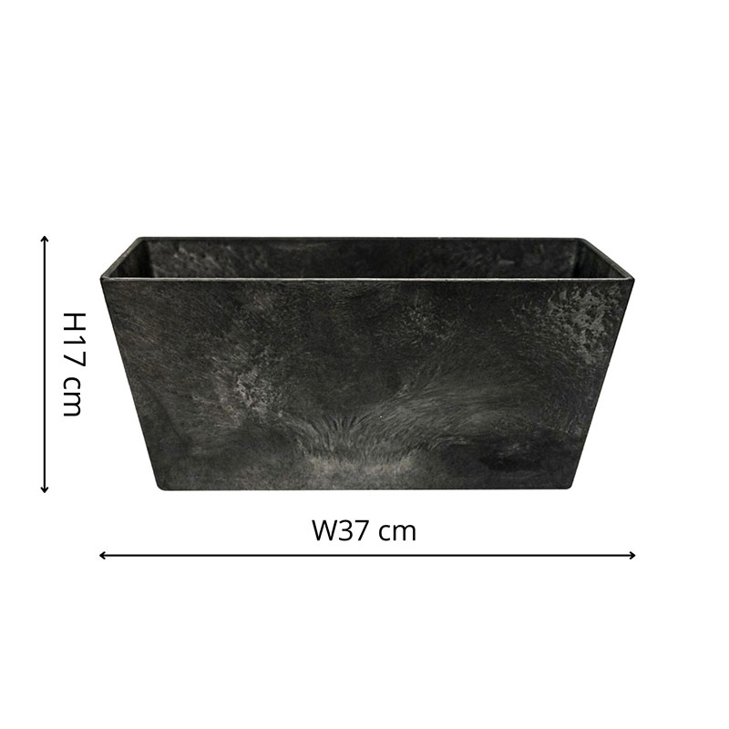 Ella Balcony trough, H17 x D37cm, Black-4