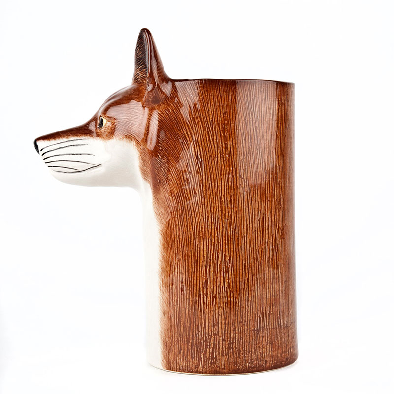 Fox Utensil Pot, H20.5cm, Brown-3