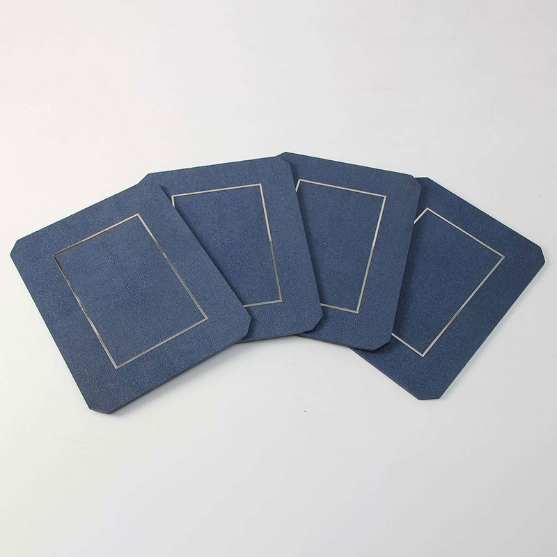 Set of 4 Placemats, 21 x 30cm, Nile Blue Shagreen-0