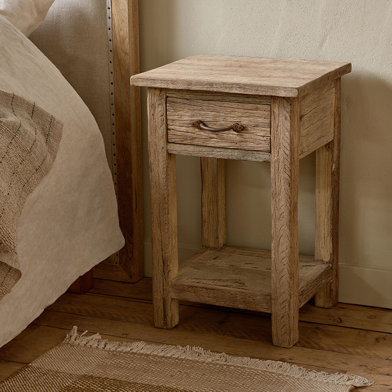 Ibo Reclaimed Wood Bedside Table, Natural-3