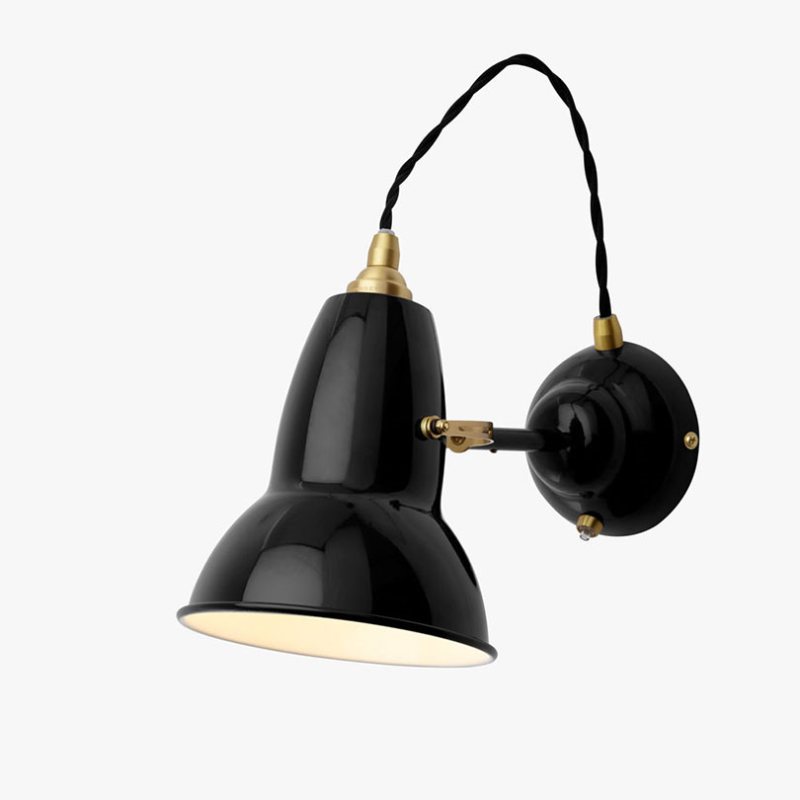 Original 1227 Brass Wall Light, Jet Black-1