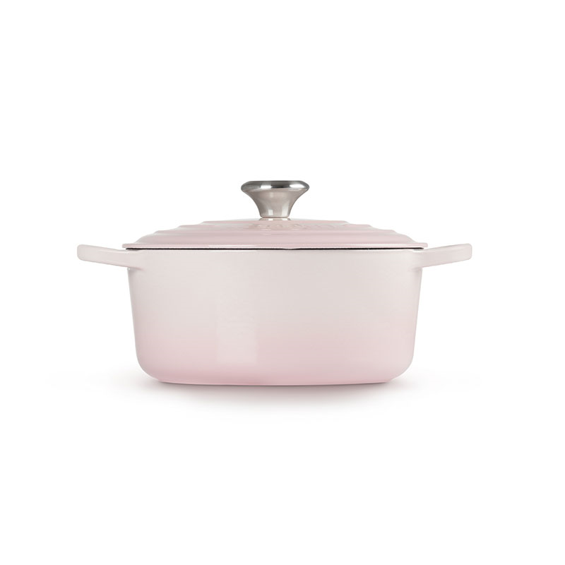 Signature Cast Iron Round Casserole, 28cm, Shell Pink-4