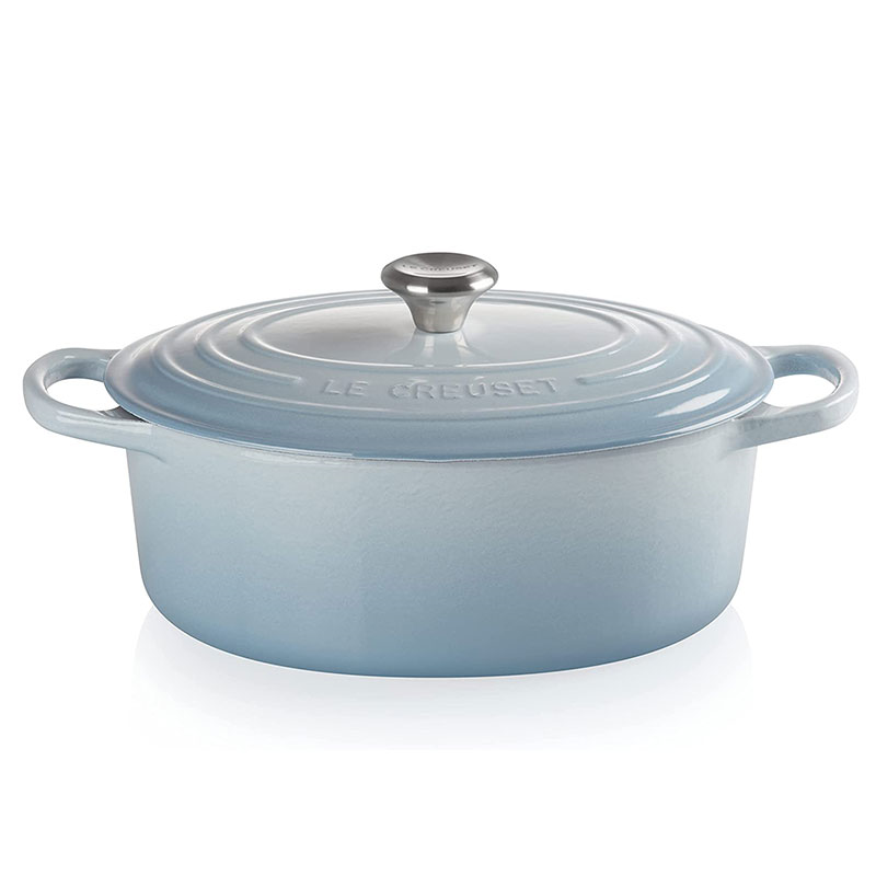 Signature Cast Iron Oval casserole, 25cm - 3 litre, Coastal Blue-2