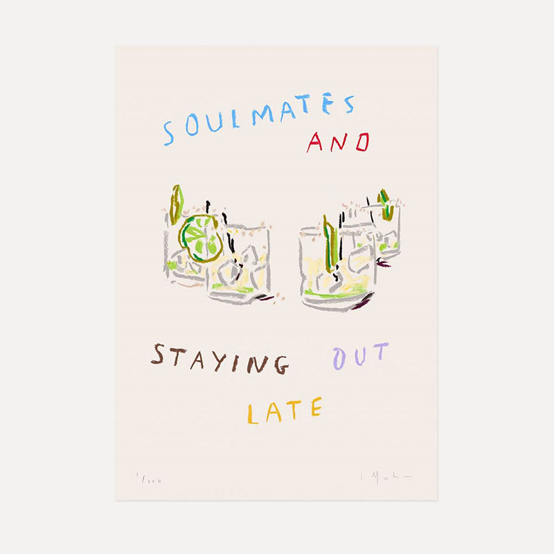 Lucy Mahon Soulmates and Staying Out Late Print, A4, Multi-0