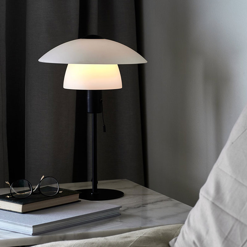 Verona Table Lamp, H40cm, Opal White-0