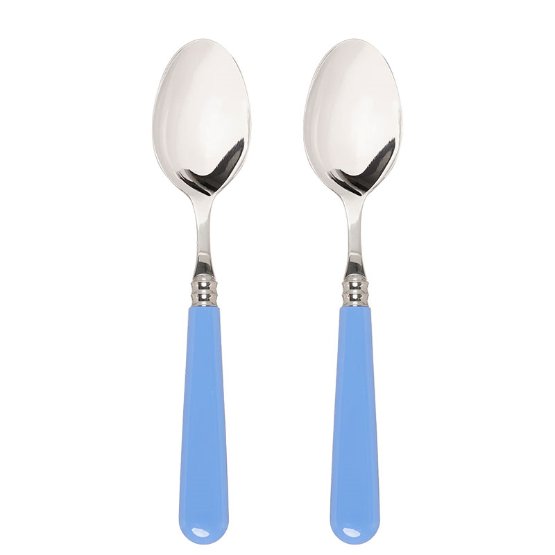 Set of 2 Dessert Spoons, Sky Blue-0