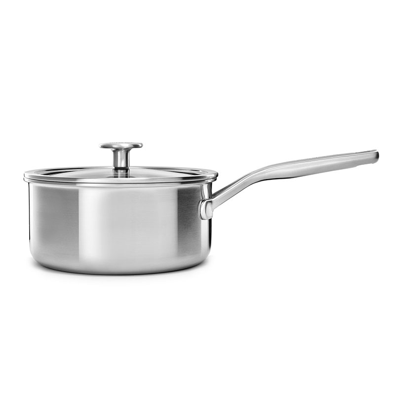 MultiPly Stainless Steel Saucepan with Lid, 20cm, Silver-1