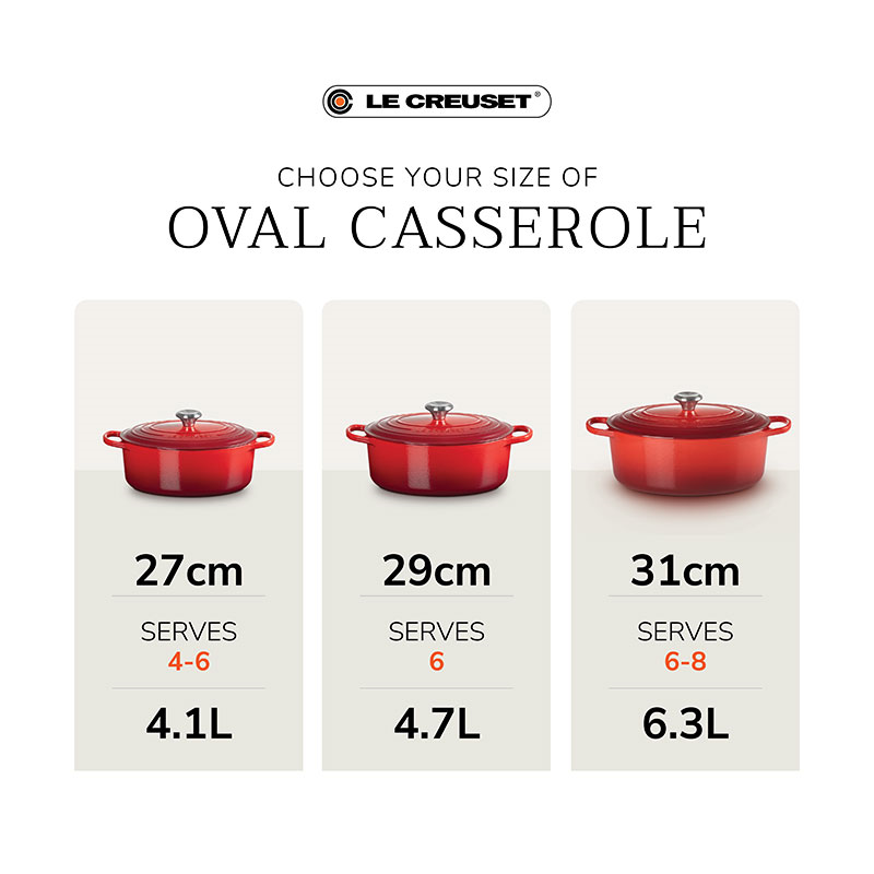 Signature Cast Iron Oval Casserole, 27cm, Chambray-8