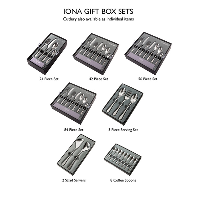 Iona Bright 42 piece cutlery set, Stainless Steel-3