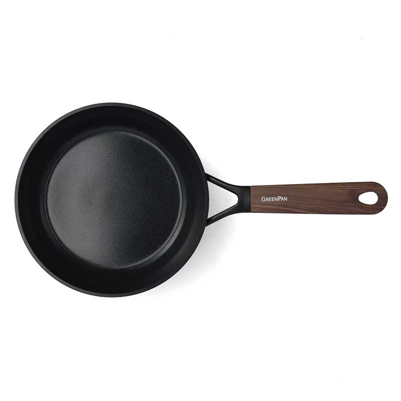 Eco-Smartshape Non Stick Wok with Dark Wood Patterned Handle, 20cm, Black-3