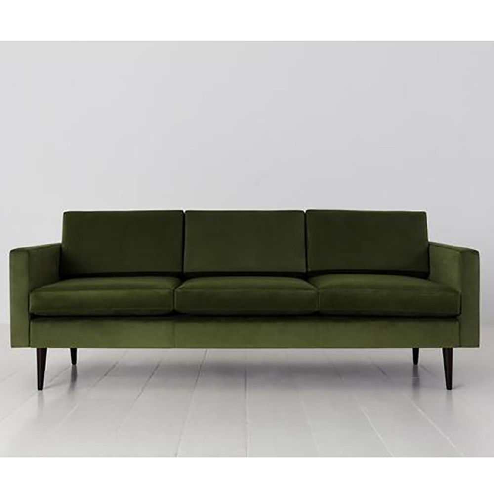 Model 01 3 Seater Velvet Sofa, Vine-1