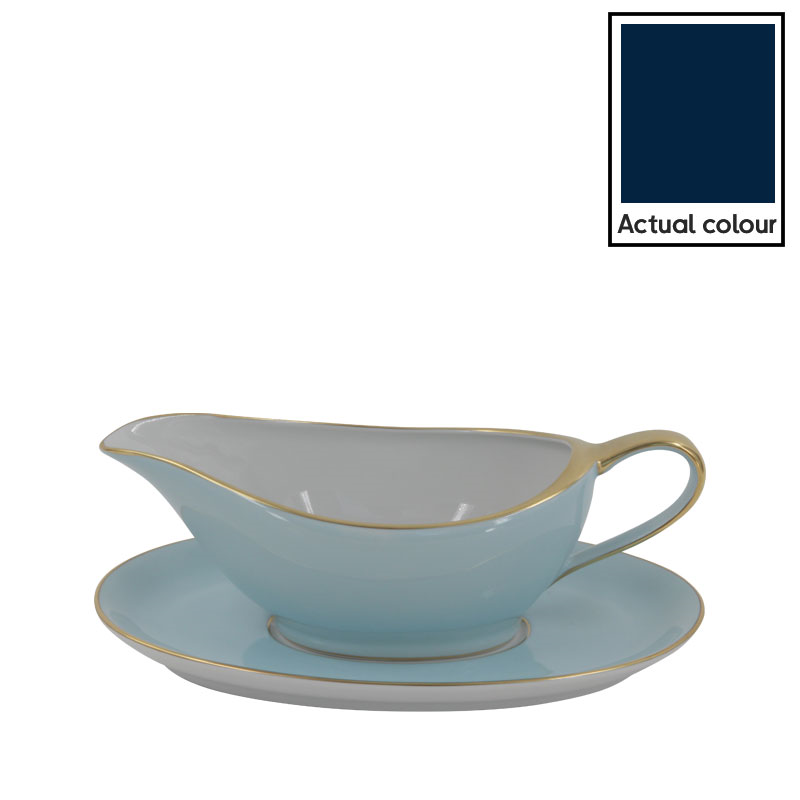 Sous Le Soleil Sauceboat On Tray, 350ml, Matt Gold Classic Night Blue-0