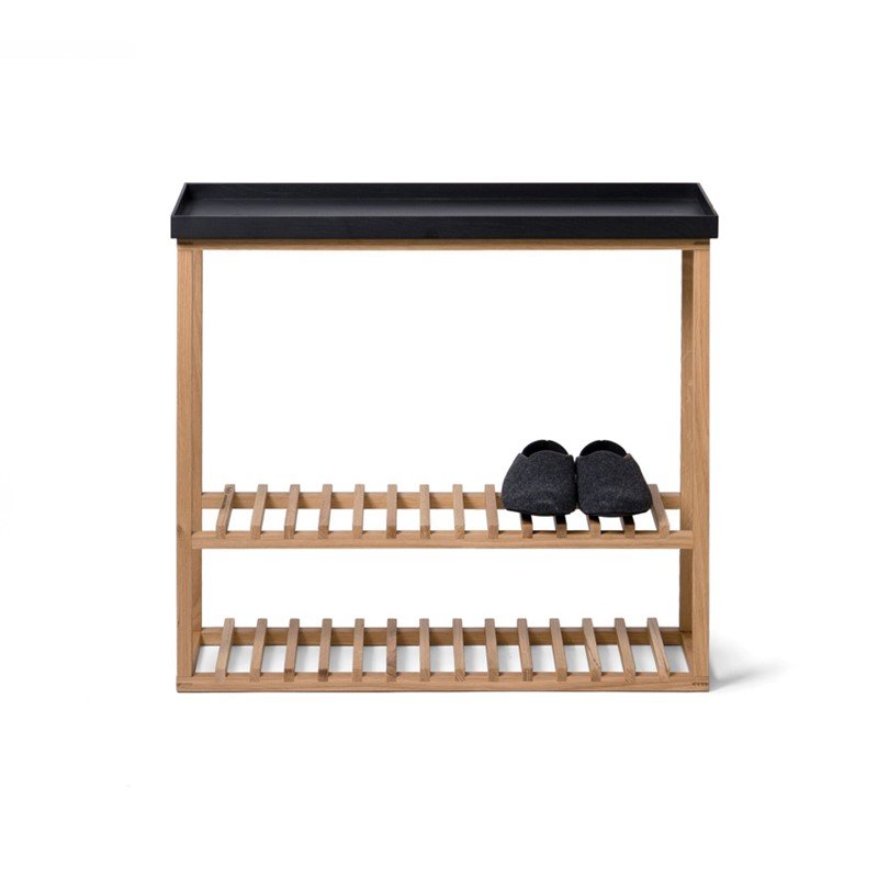 Hello Storage table, H74.4 x W81 x D28cm, Black/Oak-0